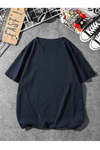 Deocept Koyu Lacivert Erkek Oversize Basic T-shirt  