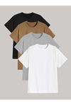 Deocept Erkek 4 Renk Oversize Basic T-Shirt Set2