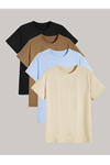 Deocept Erkek 4 Renk Oversize Basic T-Shirt Set3