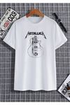 Deocept Beyaz Metallica Oversize T-shirt