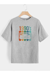 Deocept Gri Unisex 1990's Baskılı T-shirt